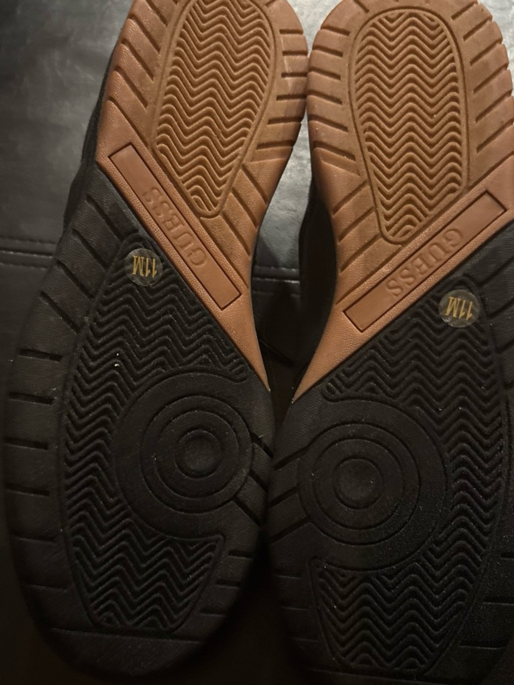 Guess Men’s Sneakers in Black Upper with Brown Outsoles